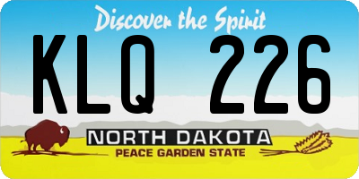 ND license plate KLQ226