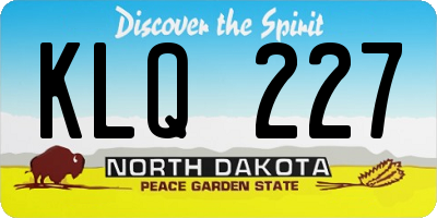 ND license plate KLQ227