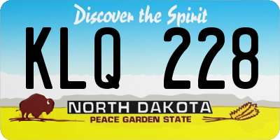 ND license plate KLQ228