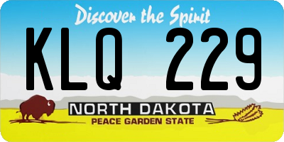 ND license plate KLQ229