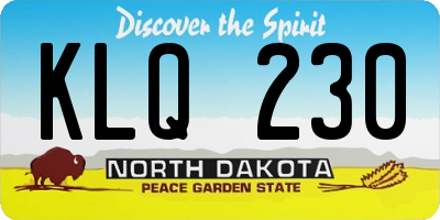 ND license plate KLQ230