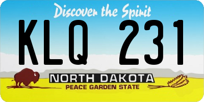 ND license plate KLQ231