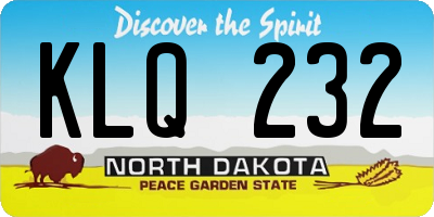 ND license plate KLQ232