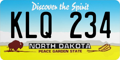 ND license plate KLQ234