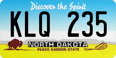 ND license plate KLQ235