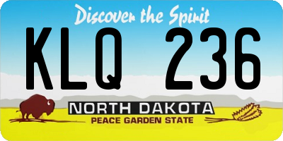 ND license plate KLQ236