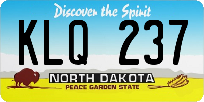 ND license plate KLQ237