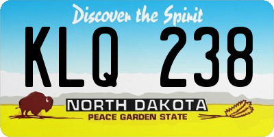 ND license plate KLQ238