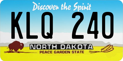 ND license plate KLQ240