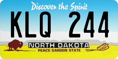 ND license plate KLQ244