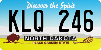 ND license plate KLQ246