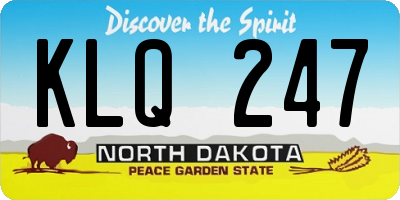 ND license plate KLQ247