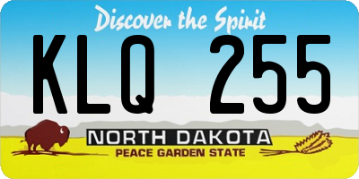 ND license plate KLQ255