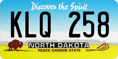 ND license plate KLQ258