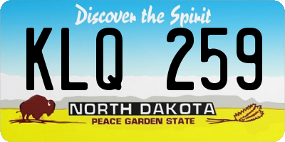 ND license plate KLQ259