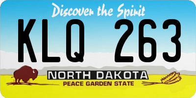 ND license plate KLQ263