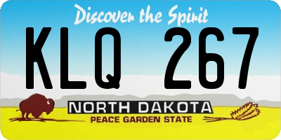ND license plate KLQ267