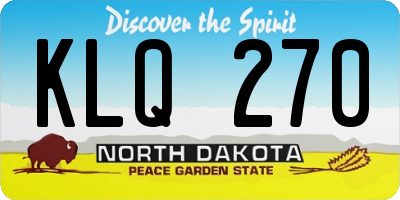 ND license plate KLQ270