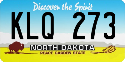 ND license plate KLQ273