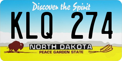 ND license plate KLQ274