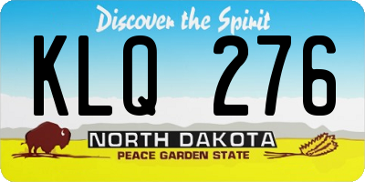 ND license plate KLQ276