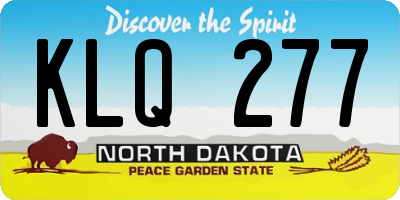 ND license plate KLQ277