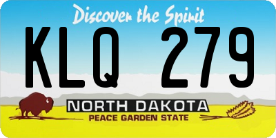 ND license plate KLQ279