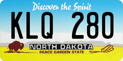 ND license plate KLQ280