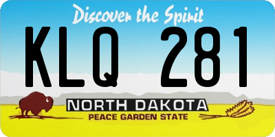 ND license plate KLQ281
