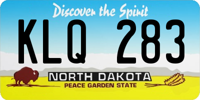 ND license plate KLQ283