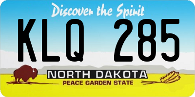 ND license plate KLQ285
