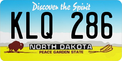 ND license plate KLQ286