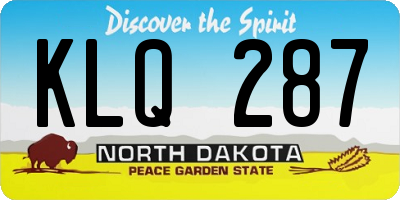 ND license plate KLQ287
