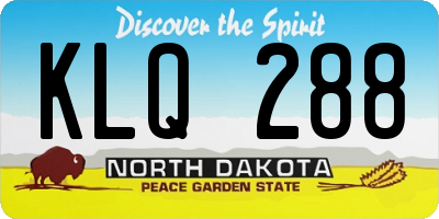 ND license plate KLQ288