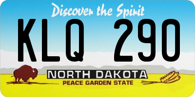 ND license plate KLQ290