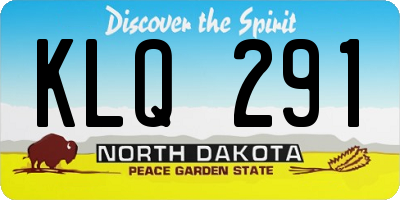 ND license plate KLQ291