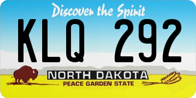 ND license plate KLQ292