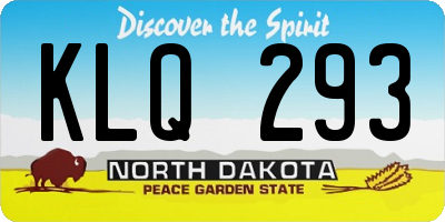 ND license plate KLQ293
