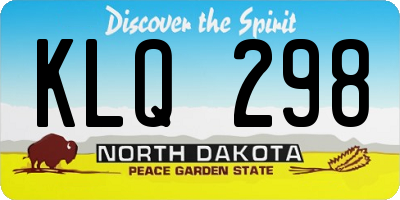 ND license plate KLQ298