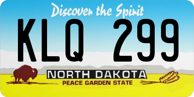 ND license plate KLQ299