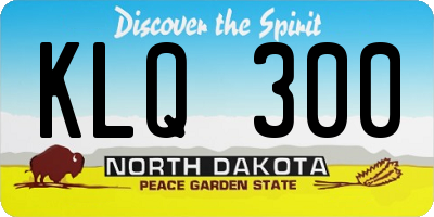 ND license plate KLQ300