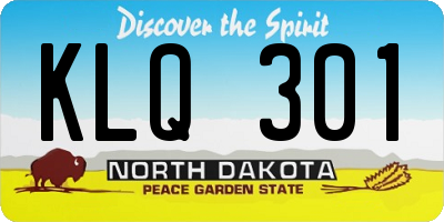 ND license plate KLQ301