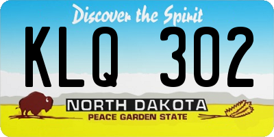 ND license plate KLQ302