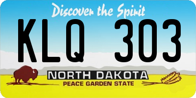 ND license plate KLQ303