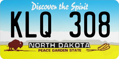 ND license plate KLQ308