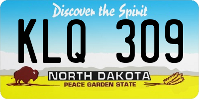 ND license plate KLQ309