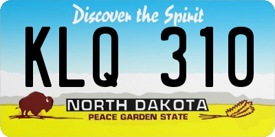 ND license plate KLQ310