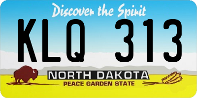 ND license plate KLQ313