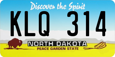 ND license plate KLQ314