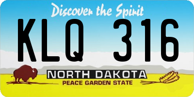 ND license plate KLQ316